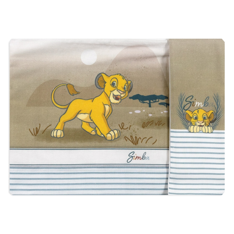 Set lenzuola carrozzina neonato Simba Disney in cotone con stampa Il Re Leone