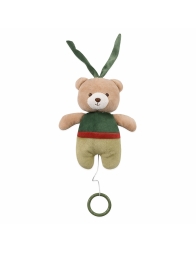 Baby teddy music box Nazareno Gabrielli in soft chenille fabric