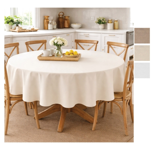 Round Tablecloth 180x180 cm – Solid Color – Corredo Italiano
