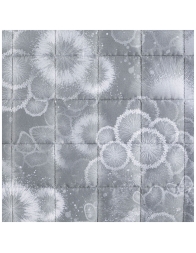 quilted double bedspread grey floral pattern satin finish