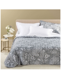 quilted double bedspread floral cotton satin Caleffi Riflessi