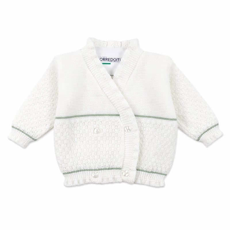 Giacchina incrociata per neonata misto lana La Rocca R694