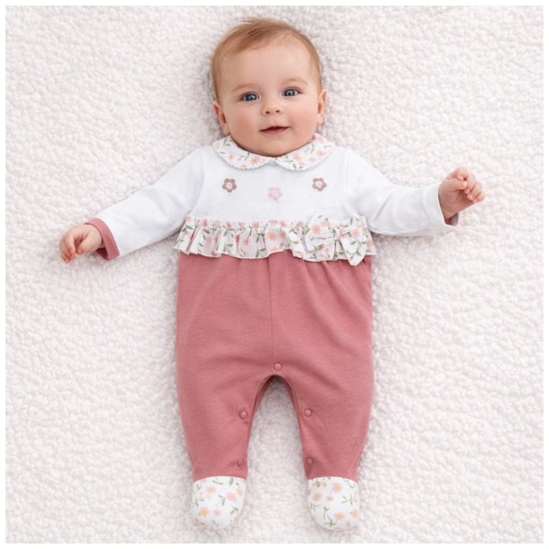 Tutina per neonata in fresco cotone -...