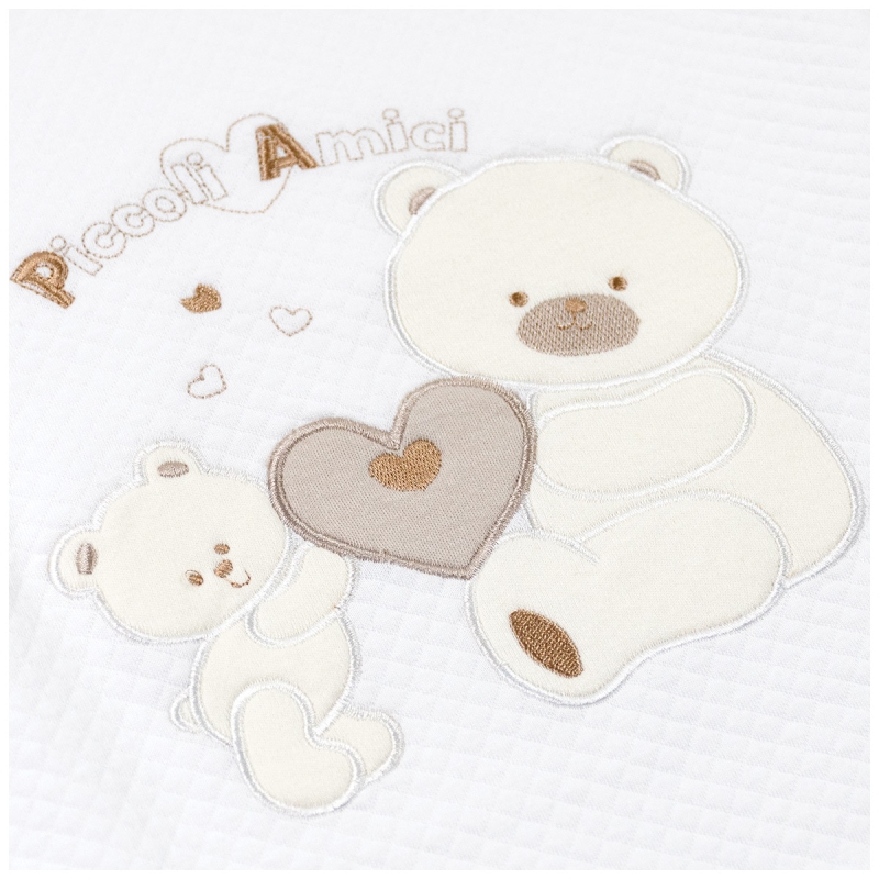 Copertina neonato cotone lavorazione rombino con bordo rifinito