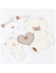 Copertina neonato cotone lavorazione rombino con bordo rifinito