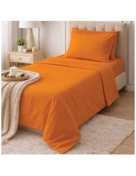 Monocolore - set lenzuola cotone Corredo Italiano® - Arancione