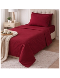 Completo lenzuola cotone Corredo Italiano - Bordeaux