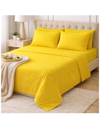 Monocolore - set lenzuola cotone Corredo Italiano® - Giallo