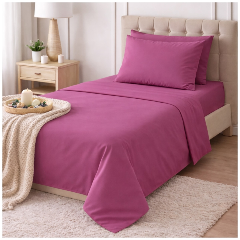 Monocolore - set lenzuola cotone Corredo Italiano® - Fuxia
