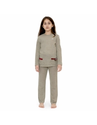 Girls warm cotton pyjamas Rebecca & Bros with velvet details