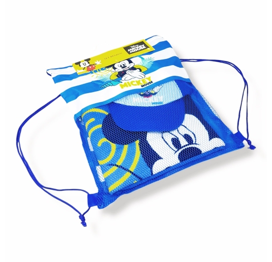 Mickey Mouse beach towel set complete with drawstring bag and cap for beach