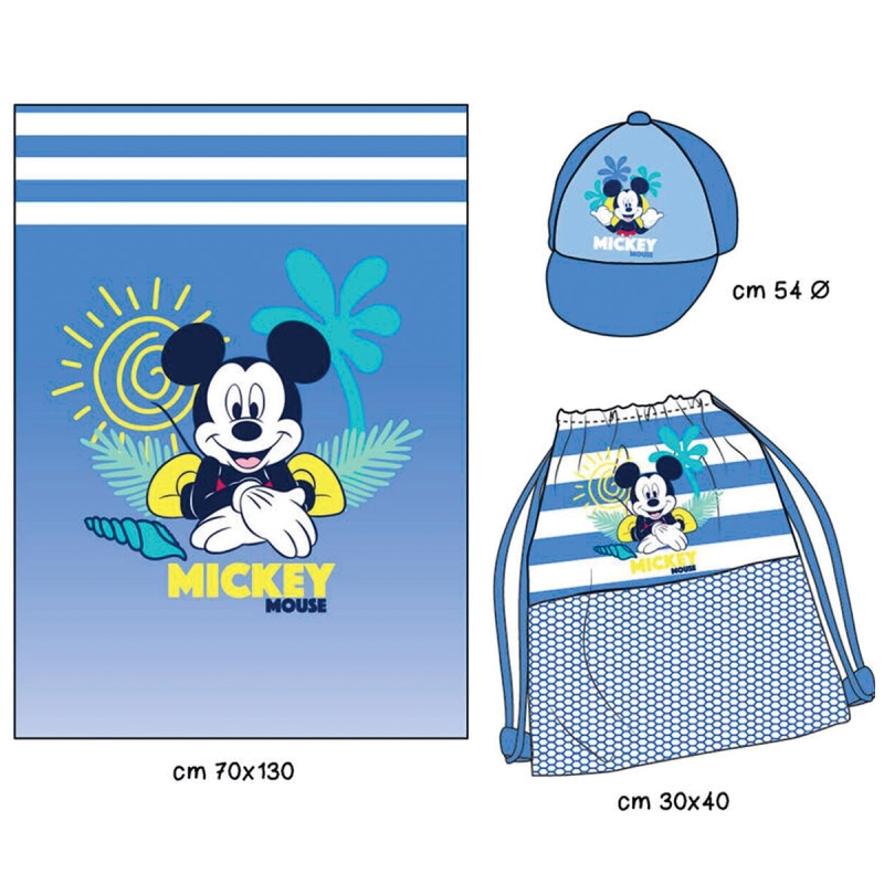 Set telo mare Topolino Disney in microfibra leggero con accessori estivi