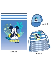 Mickey Disney microfiber beach towel set with lightweight summer accessories