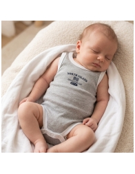 Newborn cotton bodysuit sleeveless with practical crotch opening