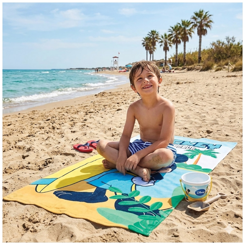 Beach towel Mickey Mouse in fastdry sponge - YE18203 - Disney