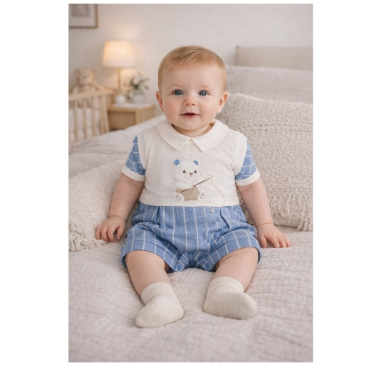 Baby romper in linen and cotton - PA7150 - Le Chicche 2