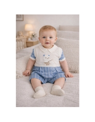 Baby romper in linen and cotton - PA7150 - Le Chicche