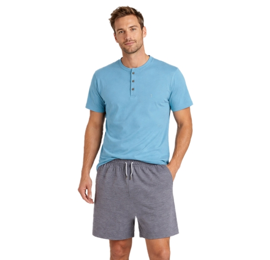 Men’s short cotton pyjamas - Ambizione 1439 - BipBip 2