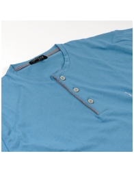 Detail of men’s short cotton pyjamas with drawstring shorts