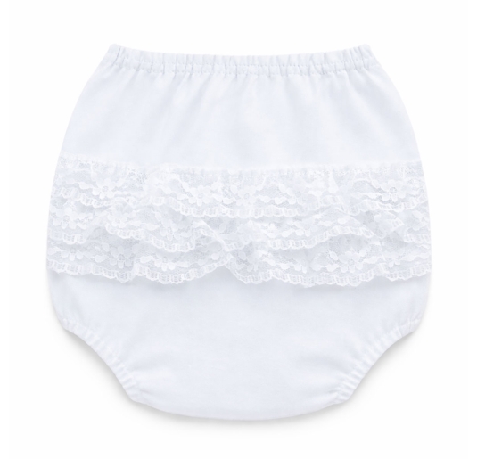 Baby Girl Baby Bloomer Diaper Cover in Cotton with... 2