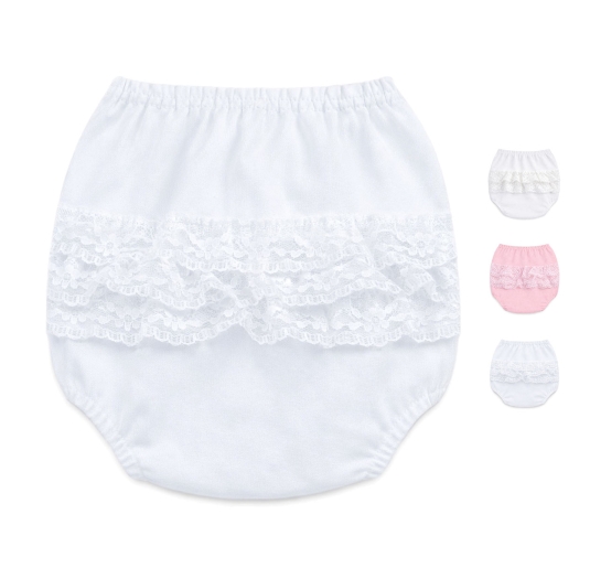 Baby Girl Baby Bloomer Diaper Cover in Cotton with...