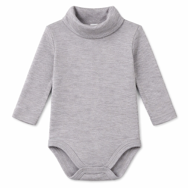 Mock neck bodysuit in warm cotton -...