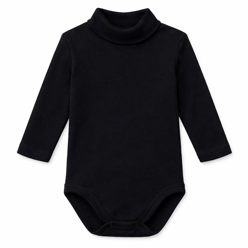 Mock neck bodysuit in warm cotton -...