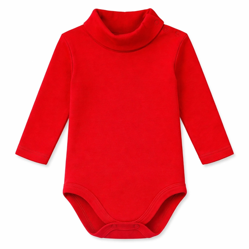 Mock neck bodysuit in warm cotton -...
