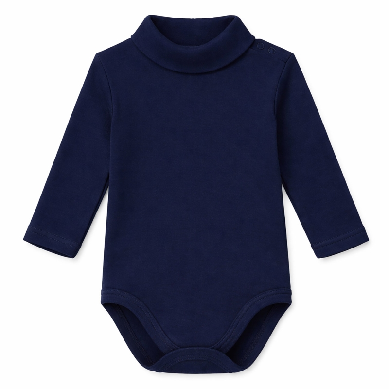Mock neck bodysuit in warm cotton -...