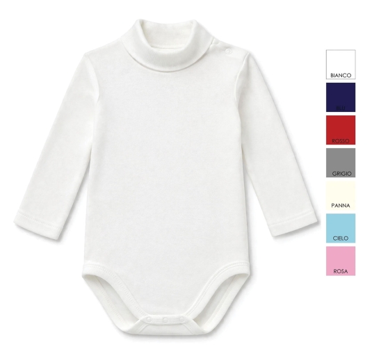 Mock neck bodysuit in warm cotton - AF2800 - Ellepi