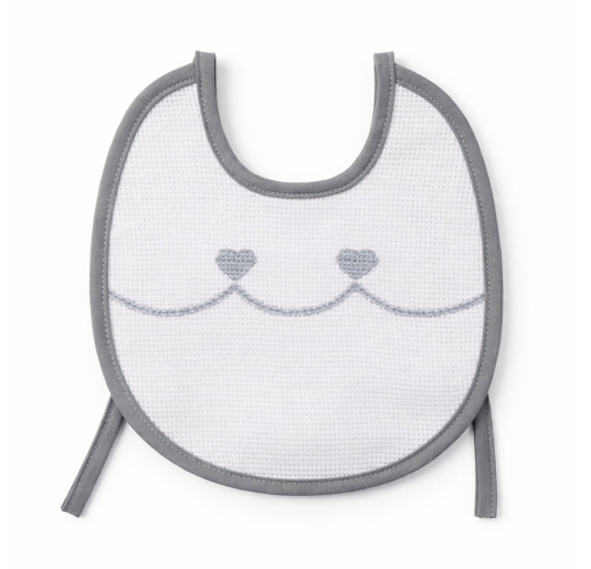 Embroidery baby bib with Aida cloth – CI726 – Corredo Italiano 2