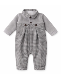 Velour and fabric romper - Coccode'