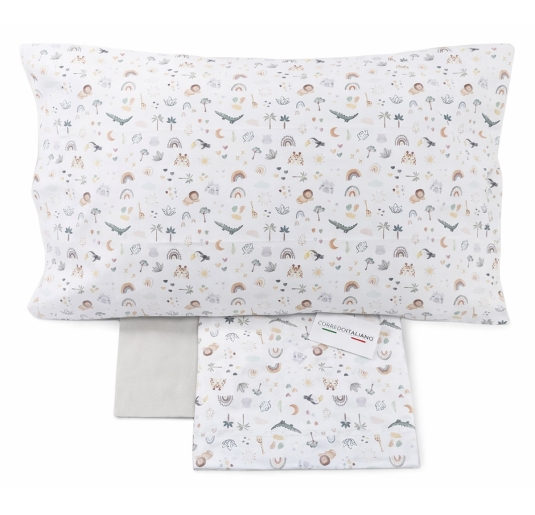 Set lenzuola per culla lettino baby - Little Safari - Corredo Italiano