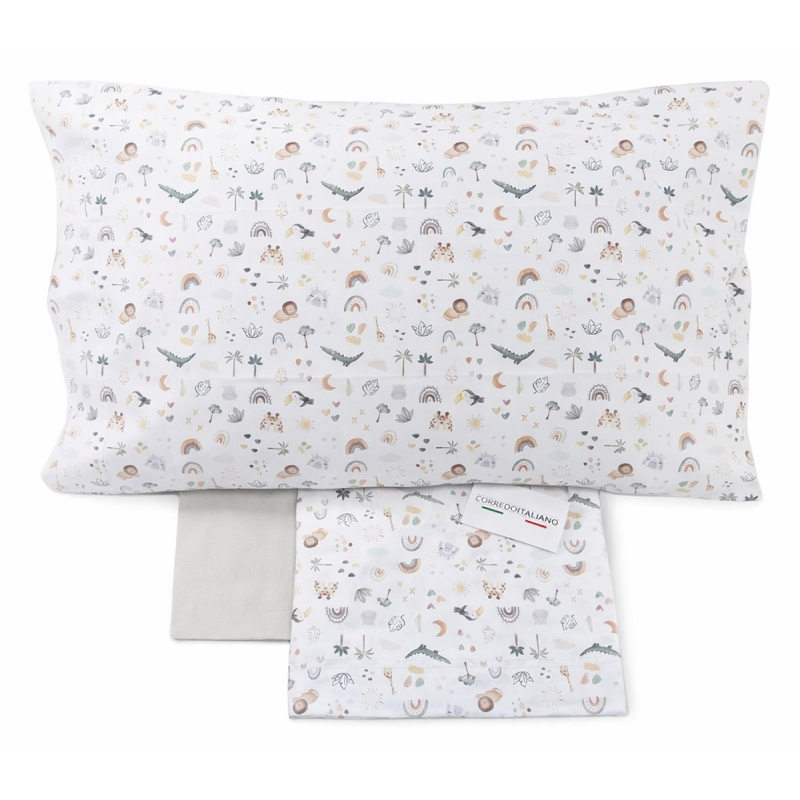 Set lenzuola per culla lettino baby - Little Safari - Corredo Italiano