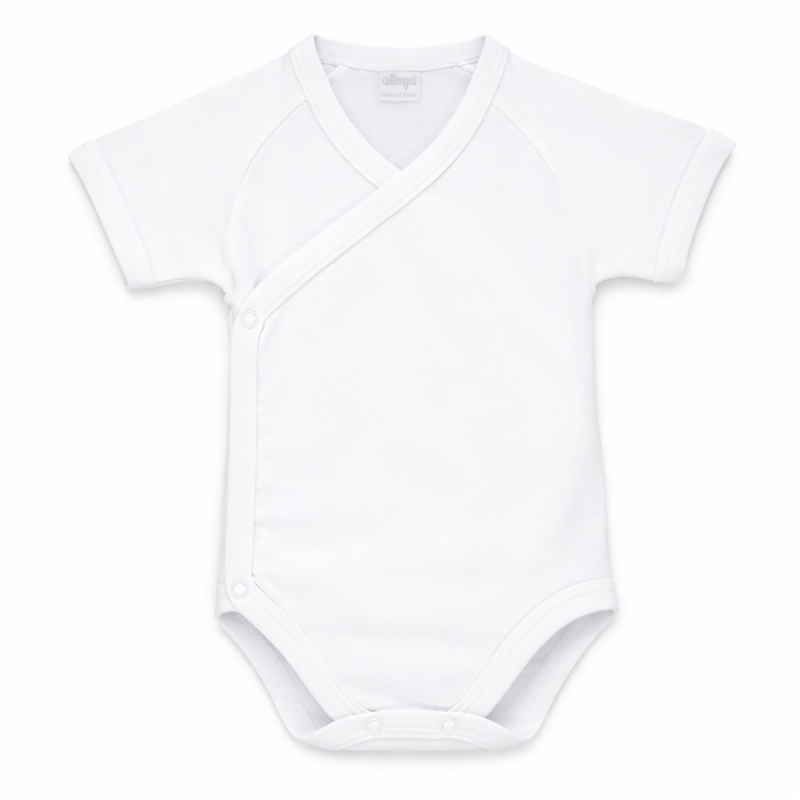 Body neonato cotone apertura laterale Ellepi bianco fronte