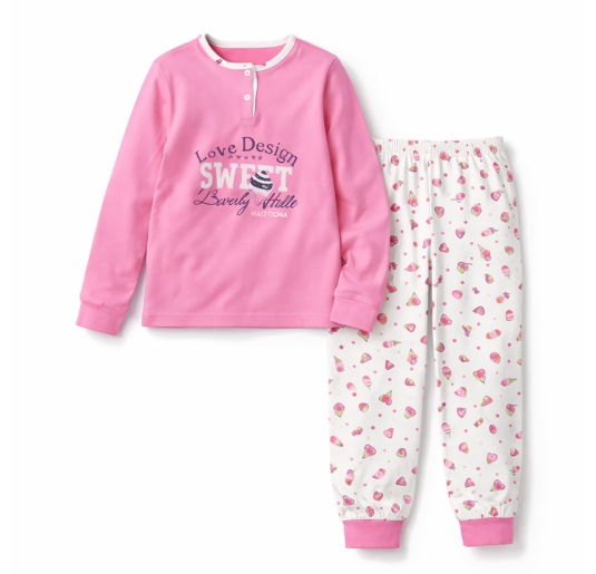 Pigiama lungo bambina in puro cotone - 3831FX - Bip Kids