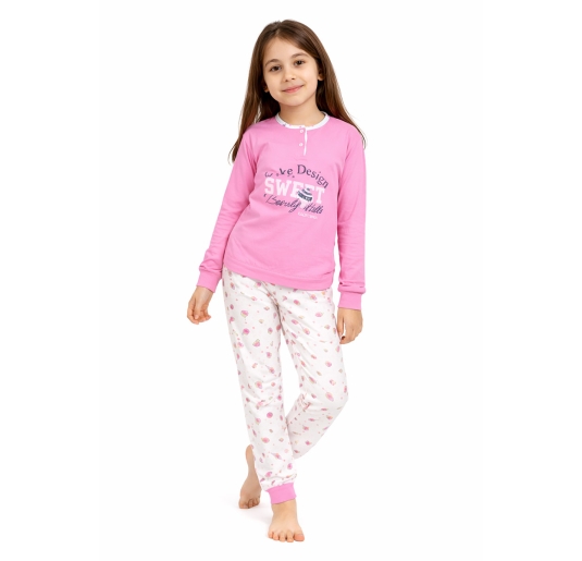 Pigiama lungo bambina in puro cotone - 3831FX - Bip Kids 2