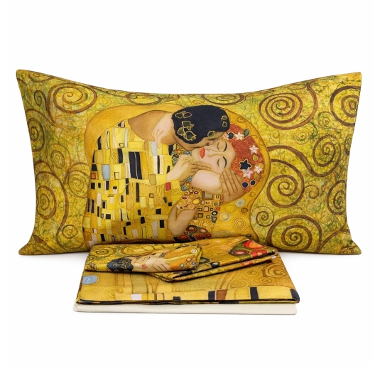 Set lenzuola matrimoniale stampa digitale - Klimt Il bacio - I Love Sleeping 2