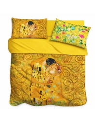 Double bed sheet set with digital print – Klimt “The Kiss” – I Love Sleeping
