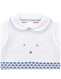 Tutina neonato in filo di cotone tricot con orsetto - Stella