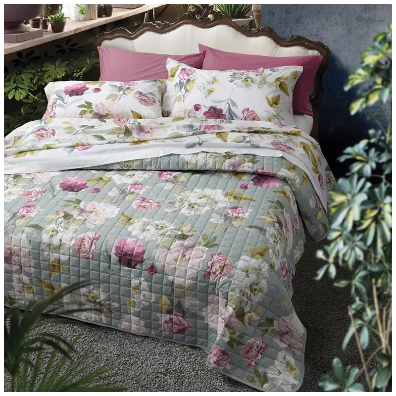 Quilted bedspread double bed - Peony...