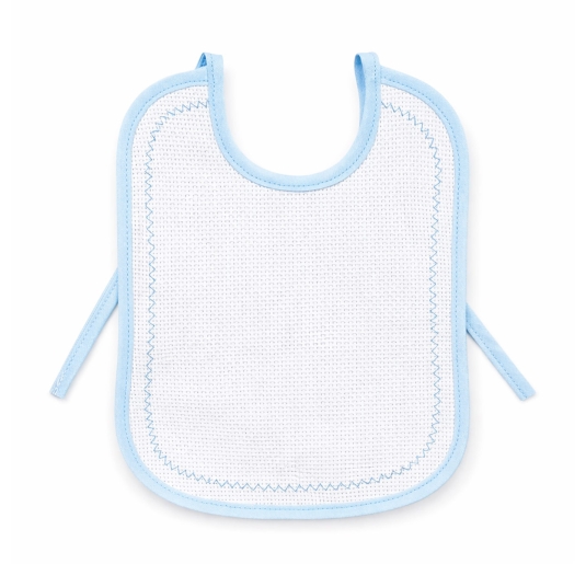 Baby bib cotton breathable with side ties and aida panel 2