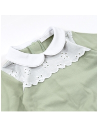 Tutina neonata in cotone jersey e San Gallo - C63019 - Coccode'