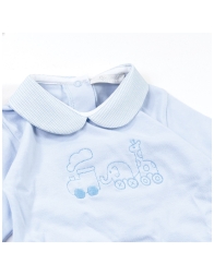 Tutina neonato in cotone jersey con ricamo Trenino - C63009 - Coccode'