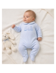 Tutina neonato in cotone jersey con ricamo Trenino - Coccode' Firenze