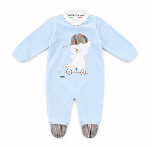 Tutina in ciniglia con orsetto e cappellino - Corredoitaliano