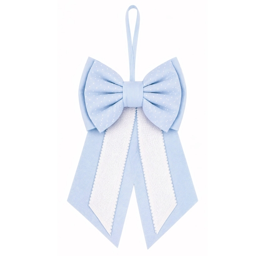 Blue birth bow with Aida fabric for embroidery – 160AZ –...