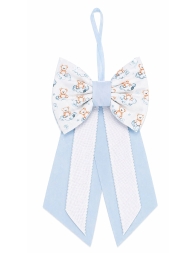 Fiocco nascita azzurro con tela aida da ricamare - 170AZ - Corredo Italiano