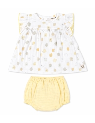 Baby girl dress with bloomers in cotton jersey teddy bear print Coccode