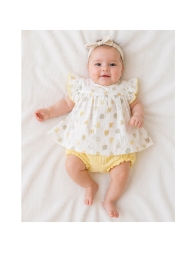 Abitino neonata jersey groffato con culotte coordinata e stampa orsetti